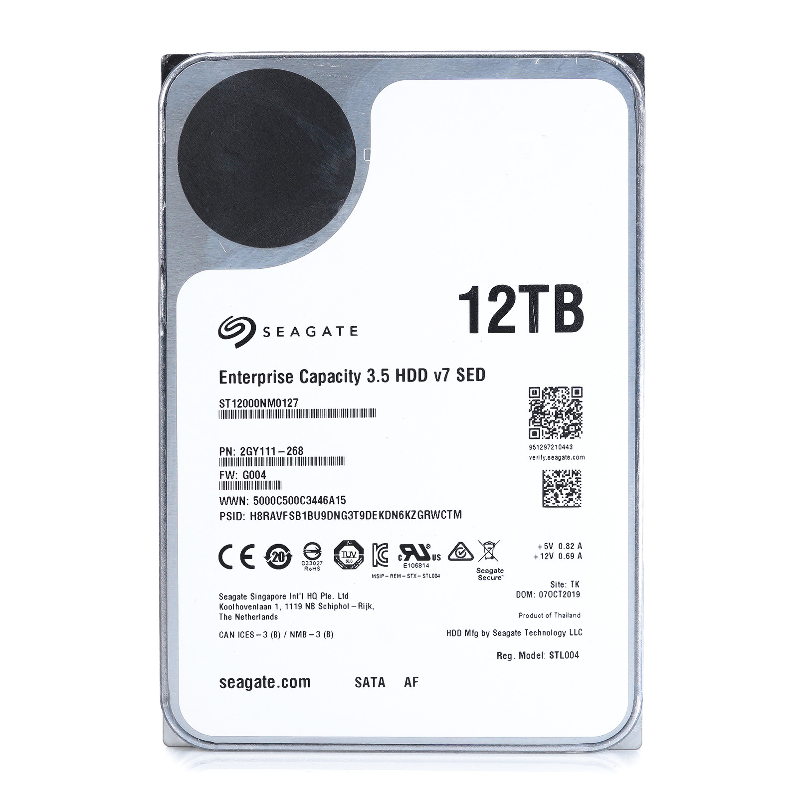 Seagate Enterprise Capacity v7 12TB ST12000NM0127 SATA 6Gb/s 3.5″ 512e SED HDD