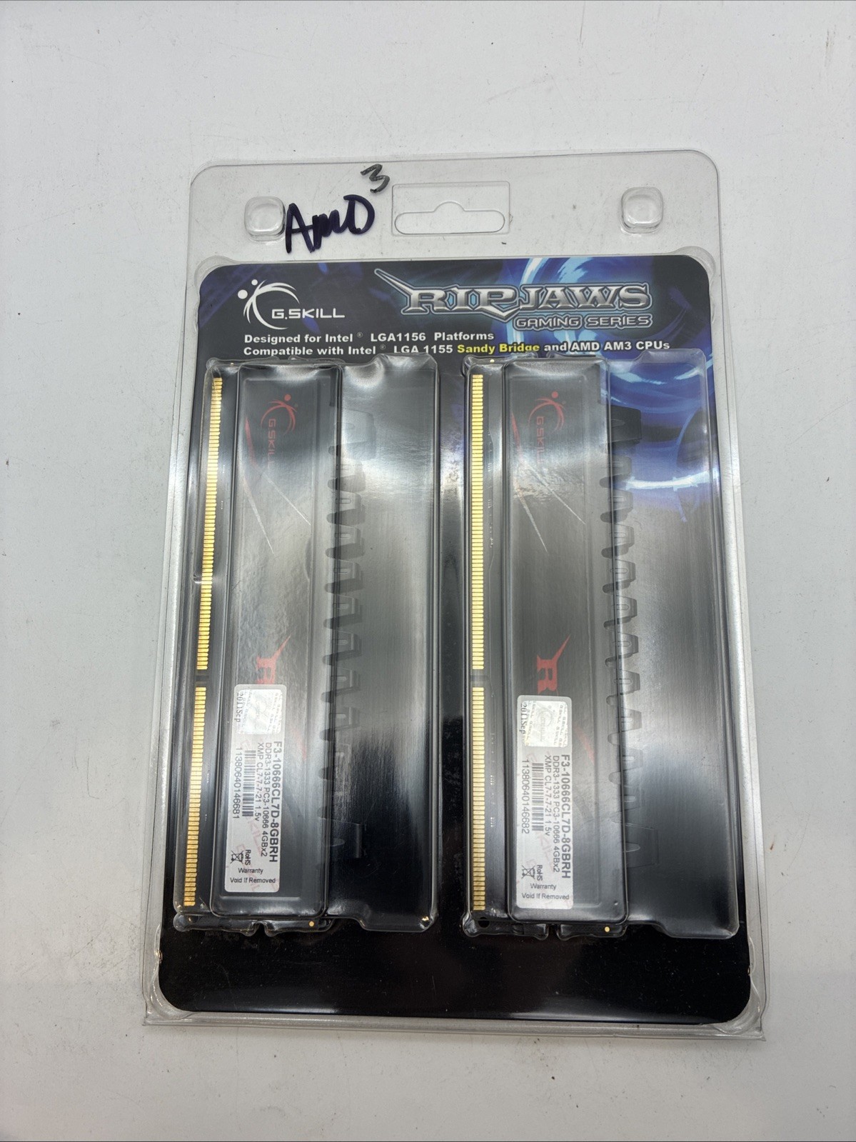 G.Skill Ripjaws 8GB (4GBx2) PC3-10666 DDR3 SDRAM F3-10666CL7D-8GBRH