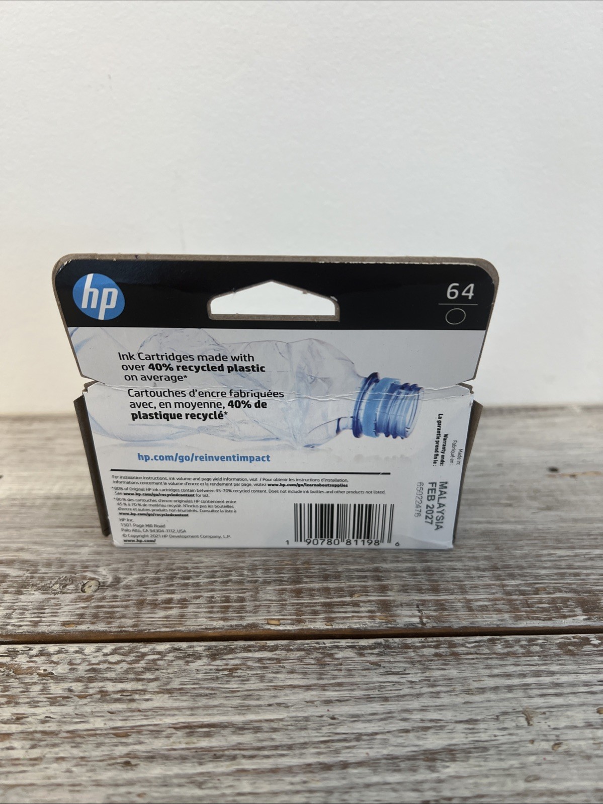 HP 64: Black Ink Cartridges N9J90AN EXP. 2/2027 Brand New