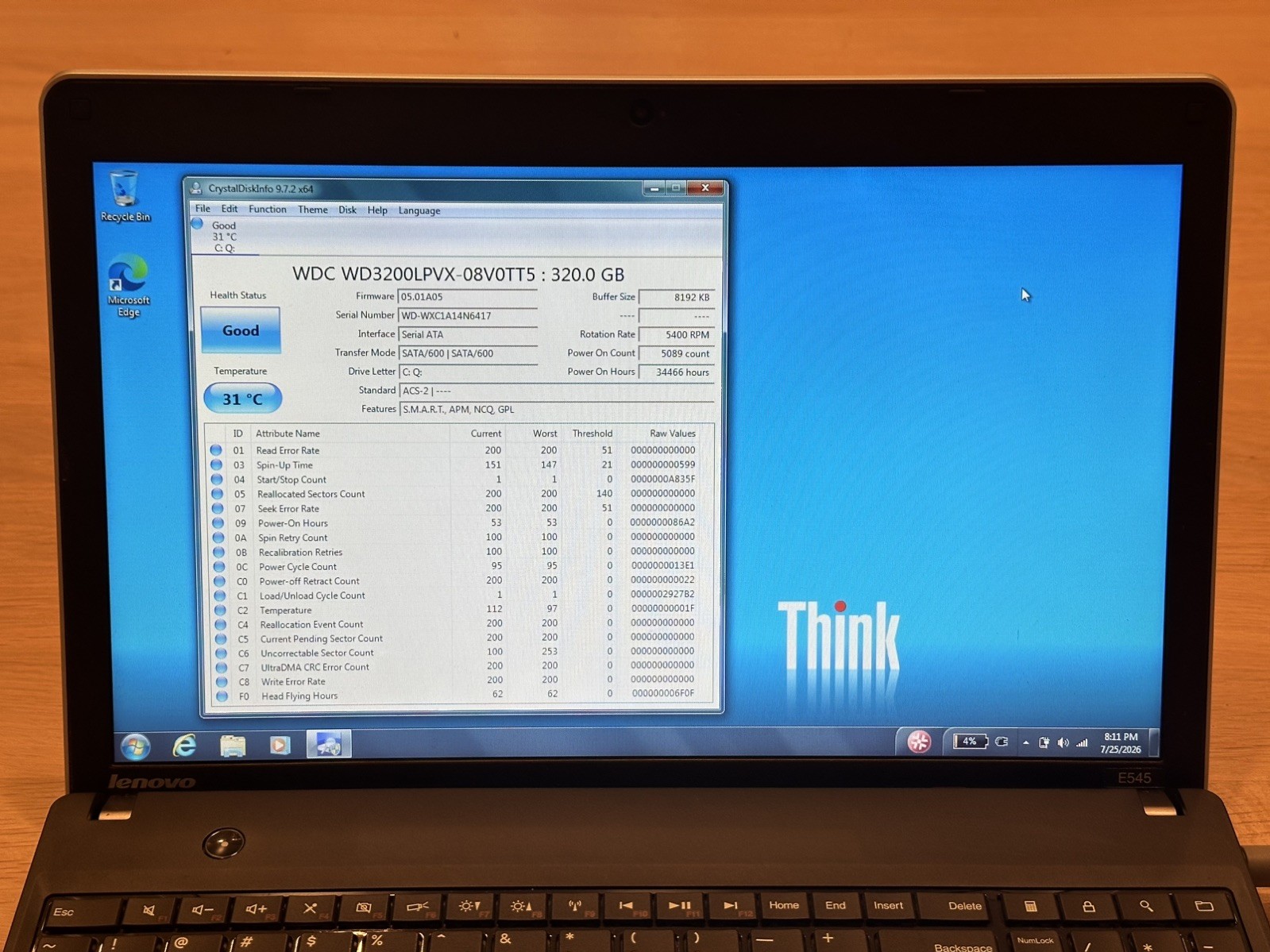 Lenovo ThinkPad E545 Laptop – MINT! – Windows 7, AMD A6, 8GB RAM, 320GB HDD