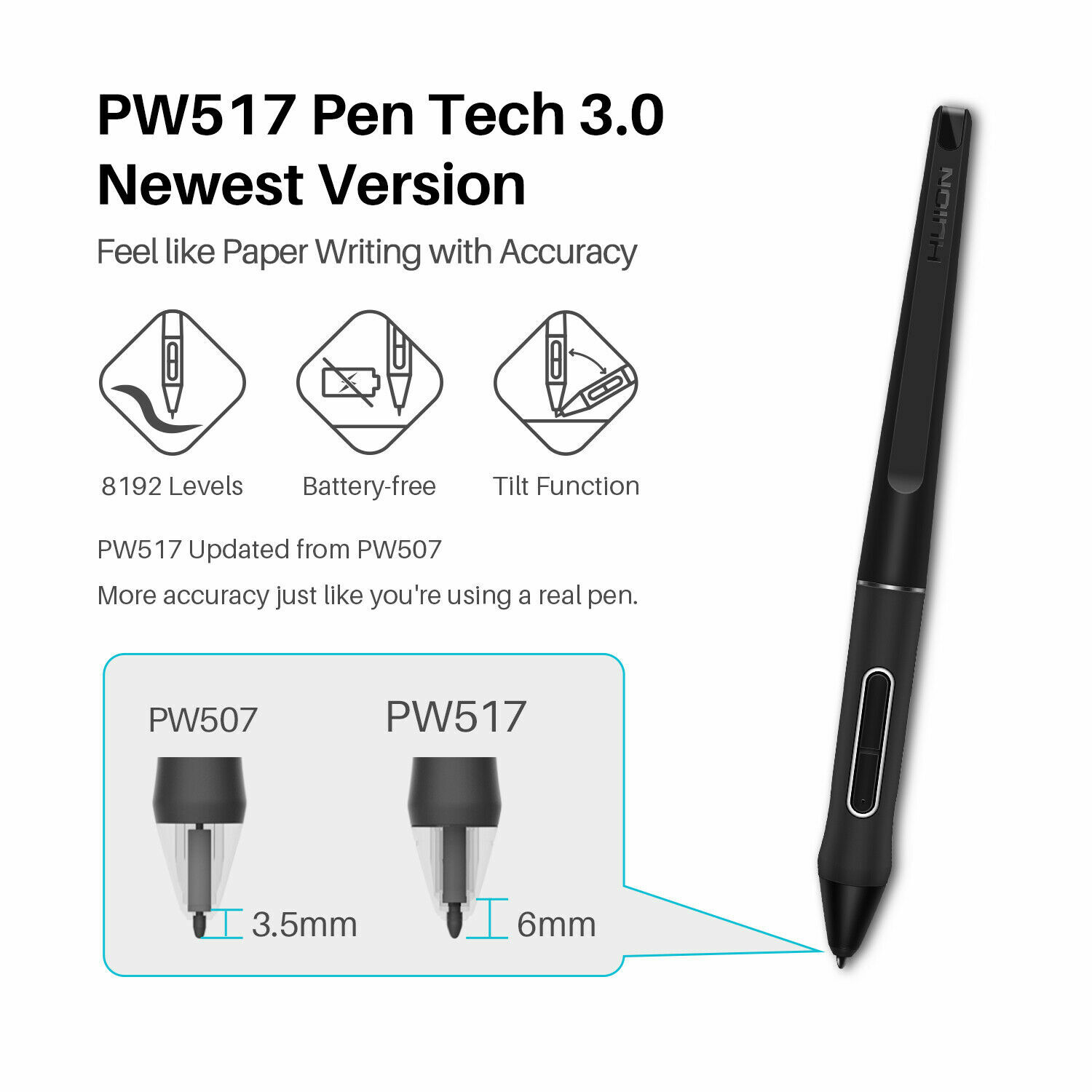 HUION KAMVAS 13 Graphics Drawing Tablet Tilt Battery-free Pen Android Support