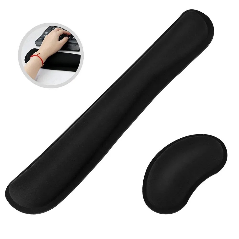 Keyboard & Mouse Wrist Rest Set – Memory Foam Gel Support Cushion for Comfort