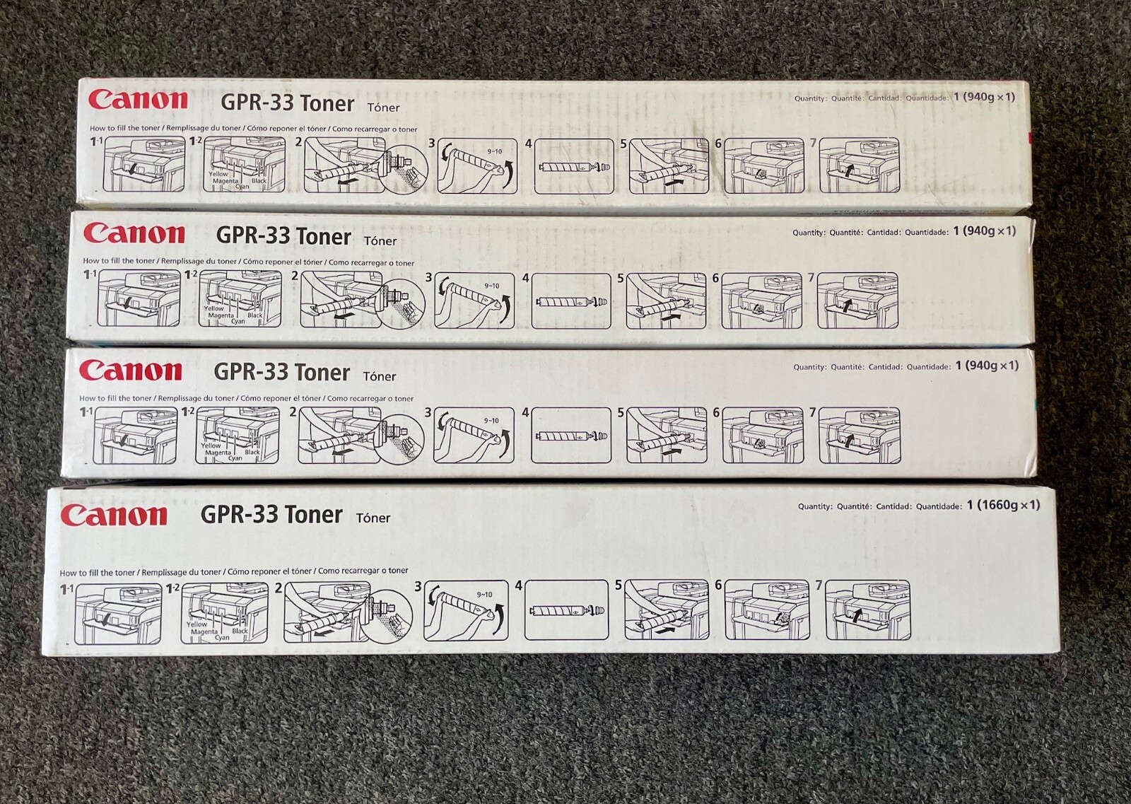 CANON GPR-33 TONER SET (#2792B003B/ #2796B003C/ #2800B003M/ #2804B003Y) 1 ea
