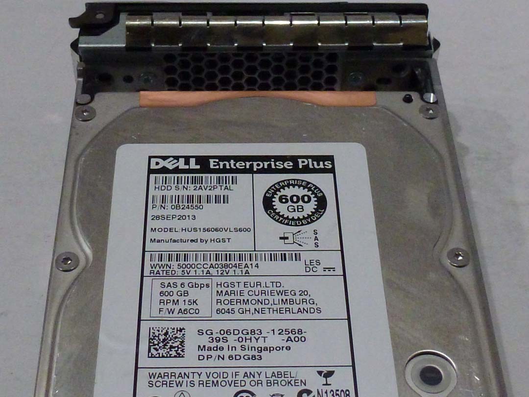 Dell Compellent 06DG83 600GB SAS 15K Hard Drive, 6DG83, HUS156060VLS600 0B24550