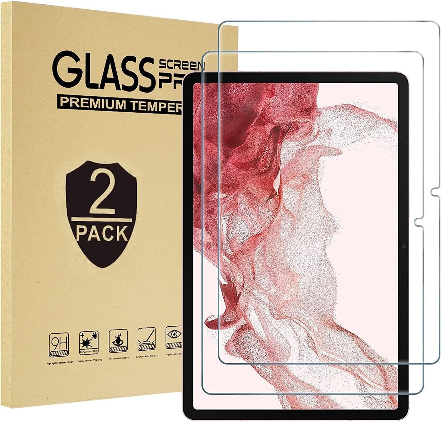 2PCS Glass Screen Protector for Samsung Galaxy Tab A11/A9/A8/A7/S11/S10/S9/S8/S7
