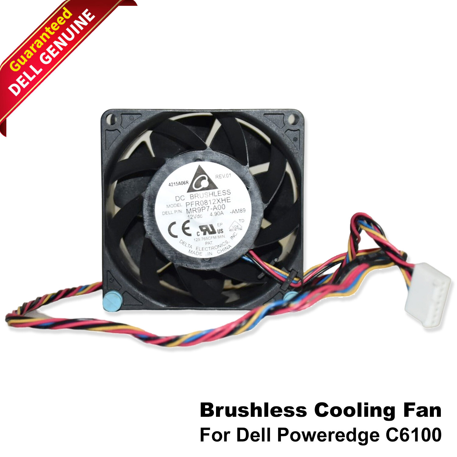 Dell Pow C6145 12VDC 4.90A Axial Cooling Brushless Fan PFR0812XHE MR9P7