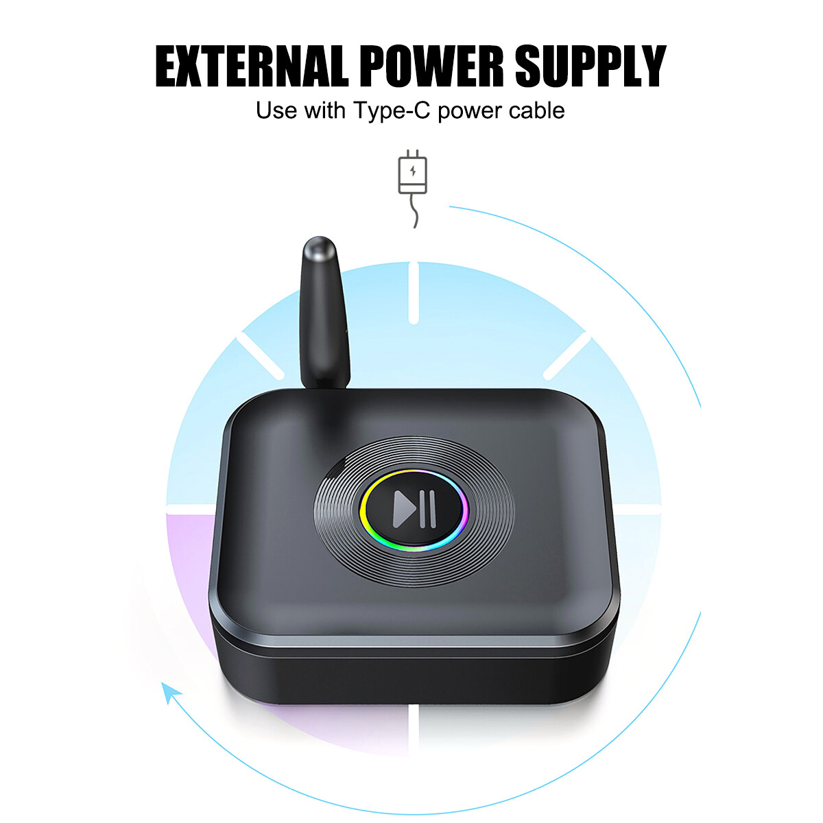Bluetooth 5.1 Receiver Wireless 3.5mm Jack AUX to 2 RCA Audio Stereo Adapter US