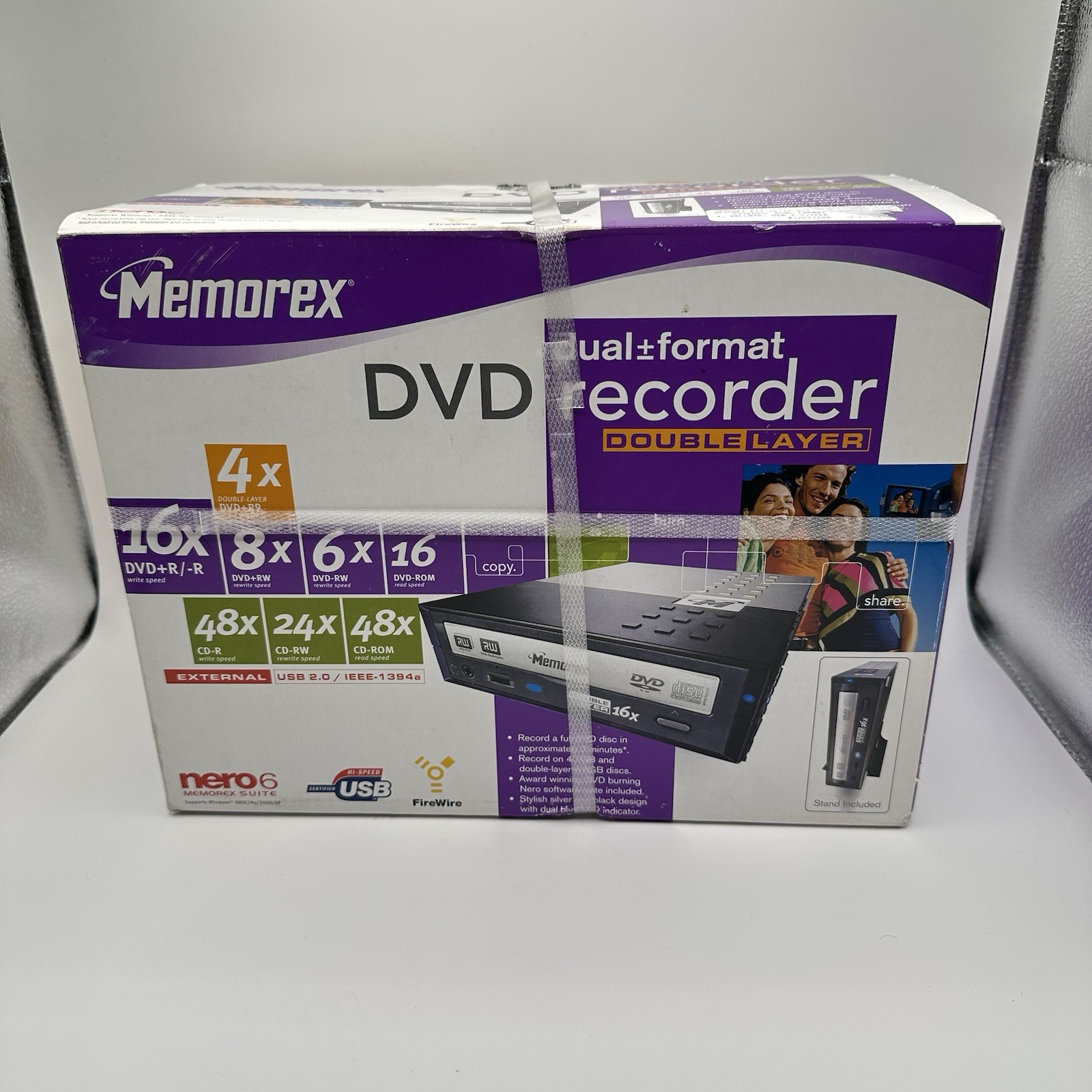 NEW Memorex DVD & CD Recorder & Player 3202-3288 External USB Firewire Writer