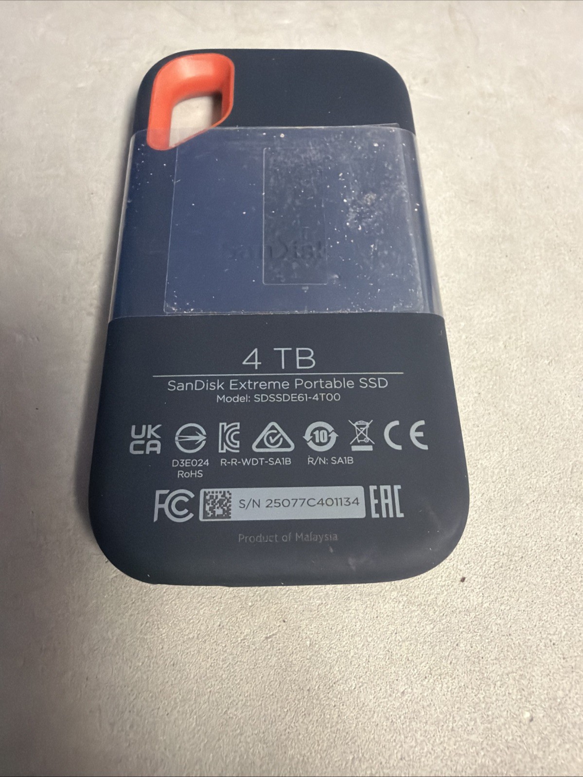 SanDisk Extreme Portable SSD 4TB USB-C (SDSSDE61-4T00)