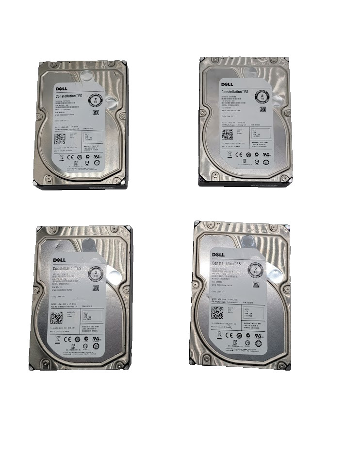 Lot of 4 Seagate Constellation ES ST2000NM001 2TB SATA 3.5″ Hard Drive