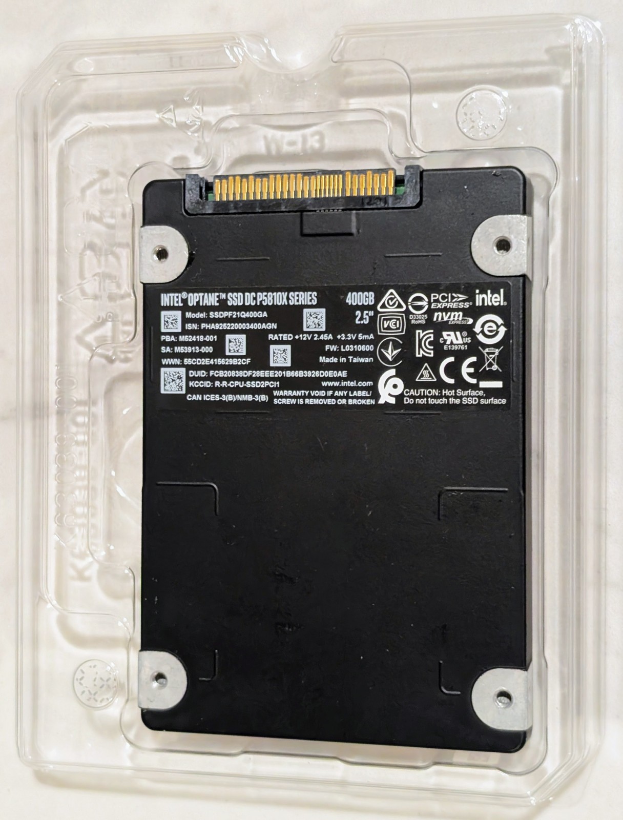 Rare P5810X Intel Optane DC 400GB U.2 2.5” SSD Revision of P5800X