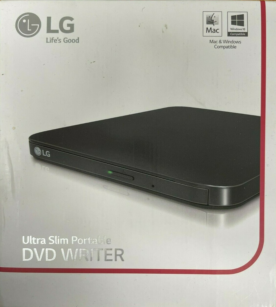 LG – SP80NB80 – Ultra Slim Portable USB External DVD-Writer – PC/Mac – Black