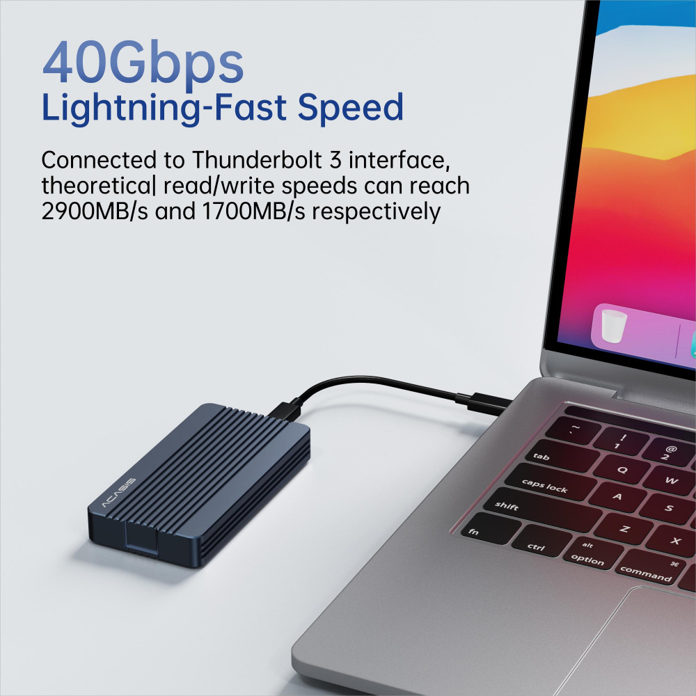 Acasis 40Gbps M.2 NVMe SSD Enclosure Compatible Thunderbolt 4/3 for Windows/Mac