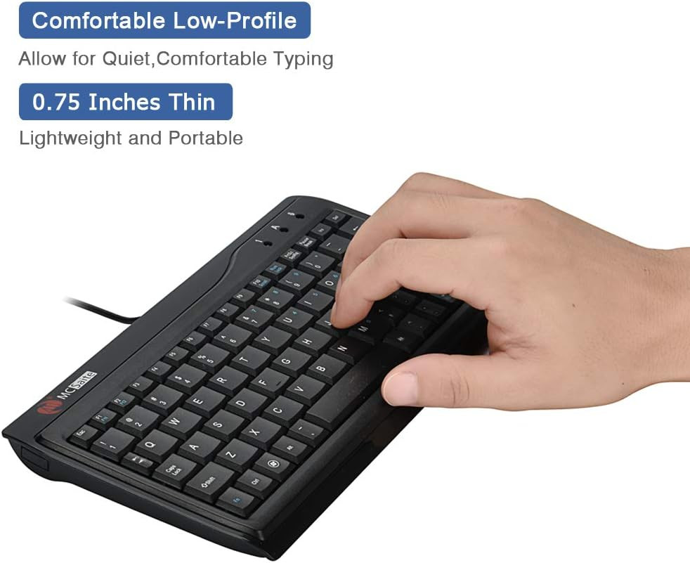 Super Mini Wired Keyboard, Mcsaite Full Size 78 Keys Keypad Small Portable Fit w