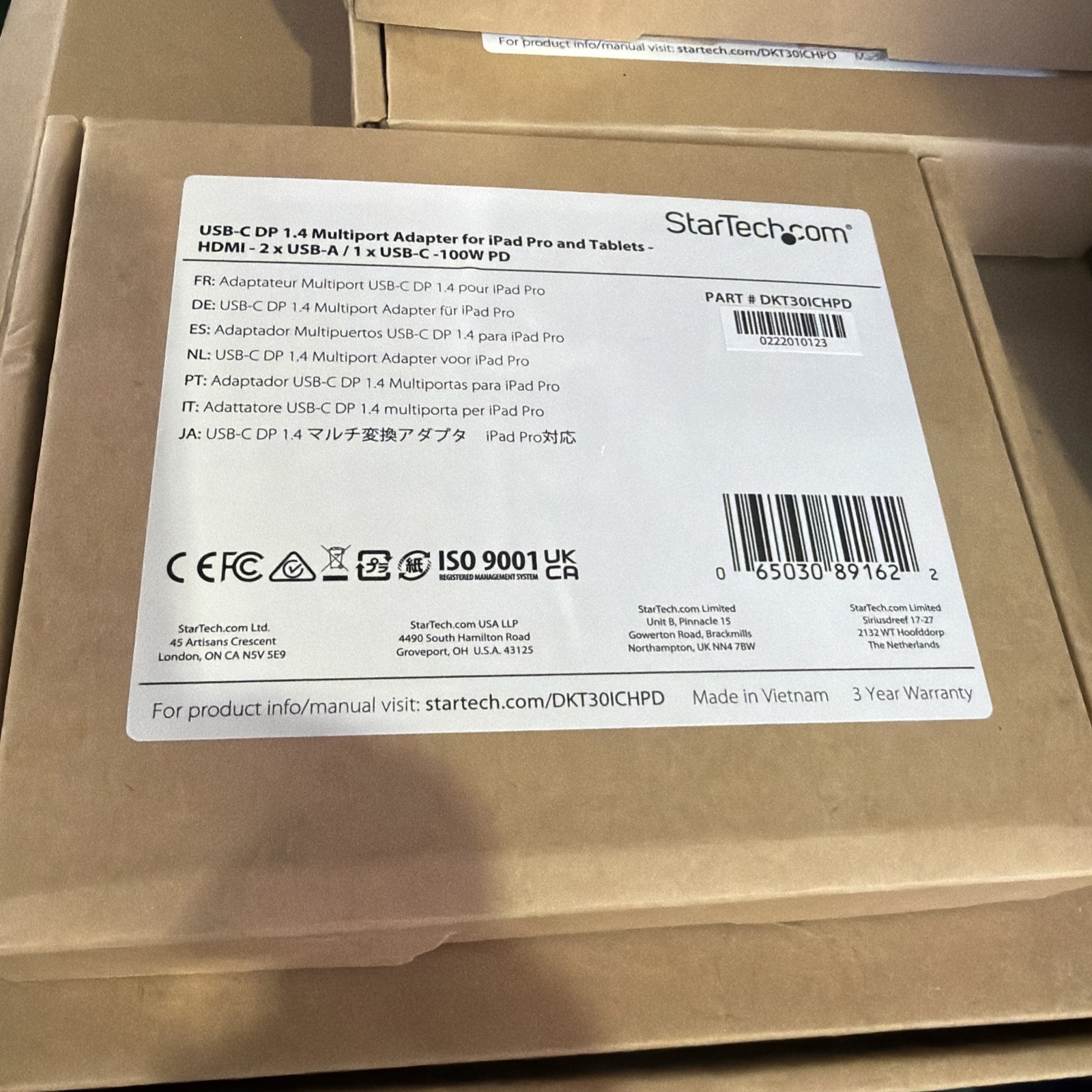 Brand New!! StarTech USB-C Multiport Adapter HDMI 100W PD IPad Pro/tablets/etc