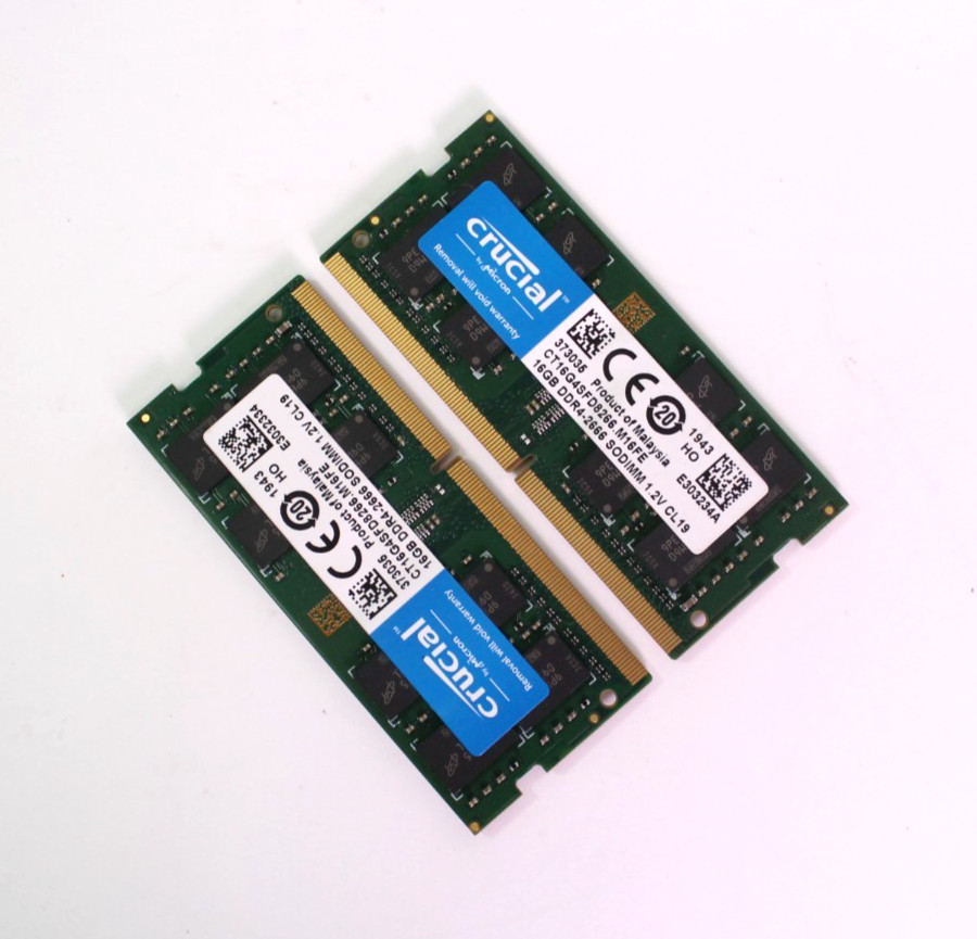Crucial 32GB (2x16GB) SODIMM DDR4-2666MHz RAM | CT16G4SFD8266