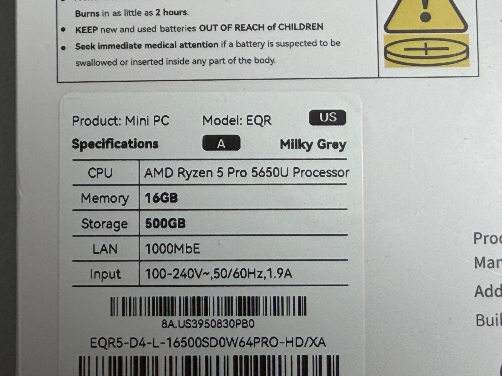NEW Beelink EQR5 Ryzen 5 Pro 5650U 16GB 500GB Mini Desktop Computer Windows Pro