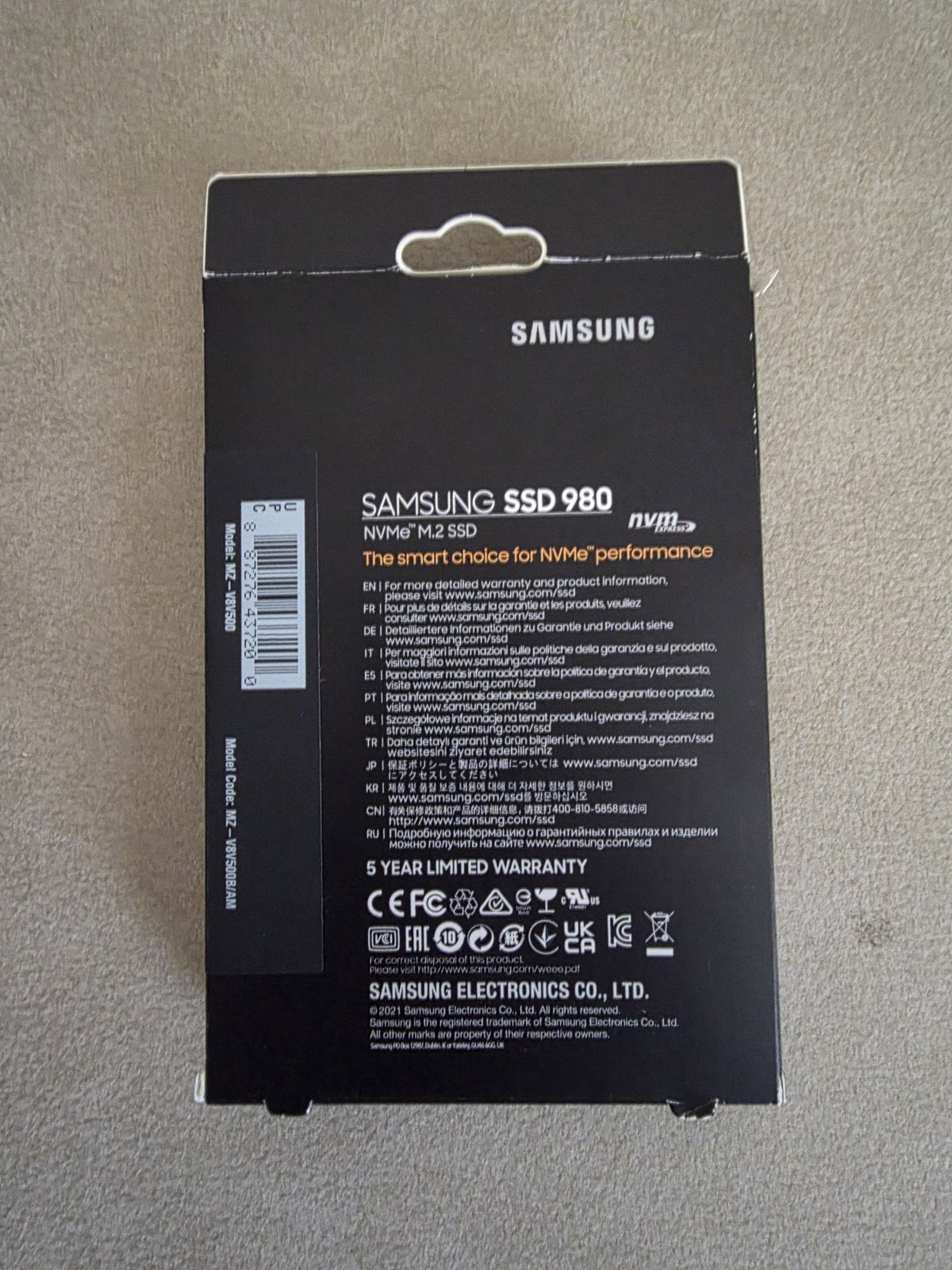 Samsung SSD 980 500GB NVMe M.2 Internal SSD 3500MB/s Read Speed
