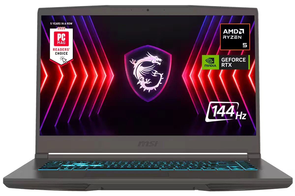 MSI – THIN A15 15.6″ 144Hz FHD Gaming Laptop – AMD R5-7535HS – GeForce RTX 40…
