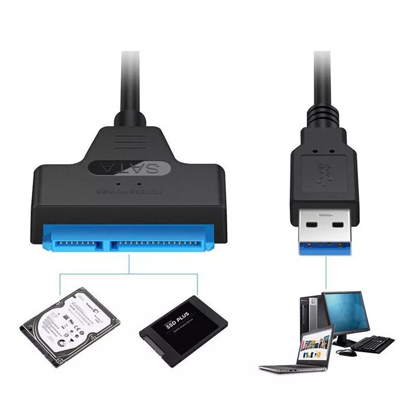 Upgrade SATA to USB 3.0 Cable USB to SATA III Hard Drive Adapter 2.5” SSD HDD