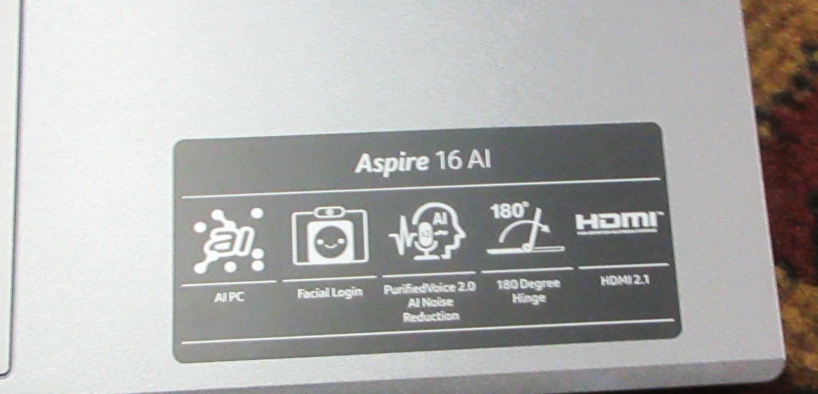 Acer Aspire 16 AI Copilot+ PC, 16″ WUXGA 120Hz IPS Touchscreen, Snapdragon X