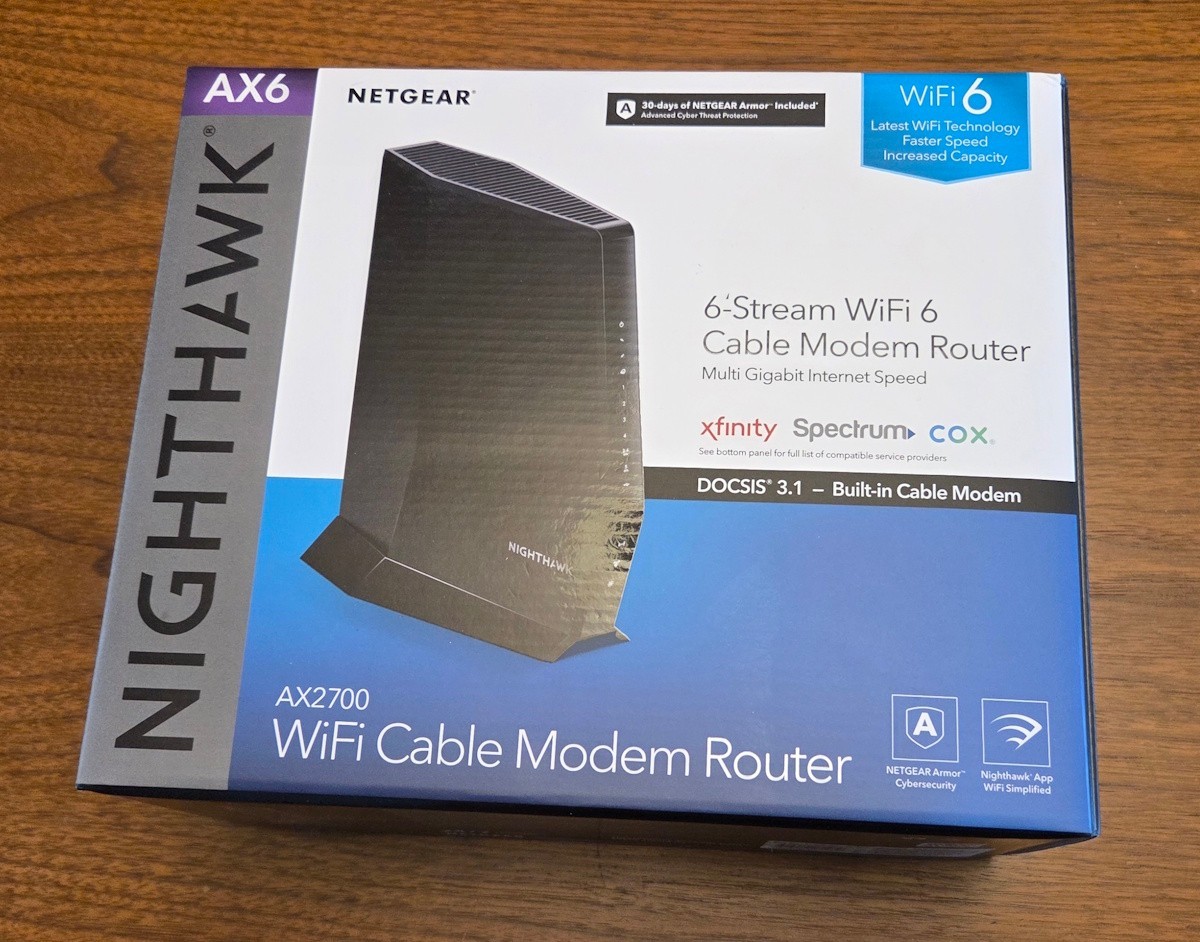 Netgear Nighthawk AX6 6-Stream WiFi 6 Cable Modem Router