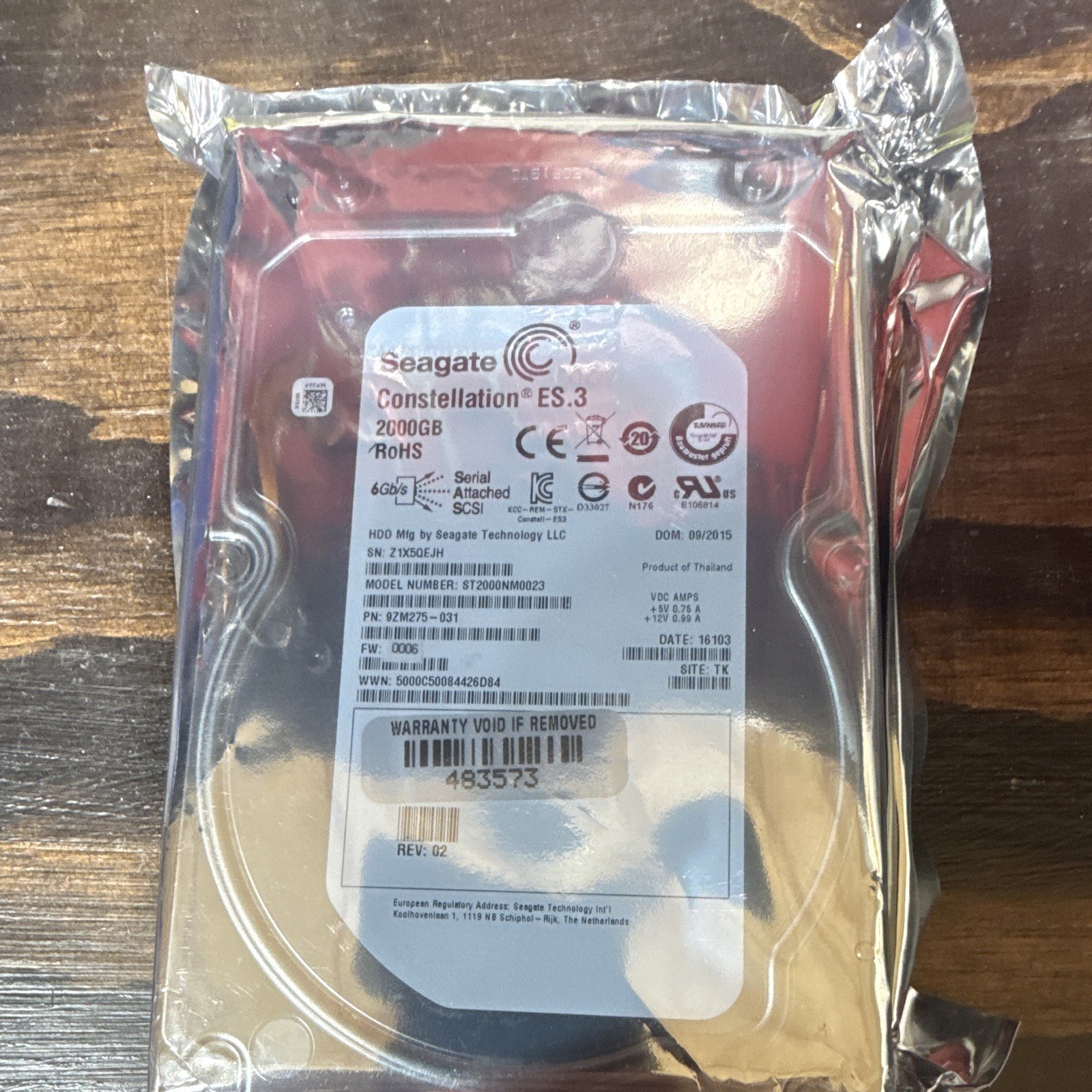 Seagate Constellation ES.3 2TB 3.5″ SAS HDD 7200RPM 128MB ST2000NM0023