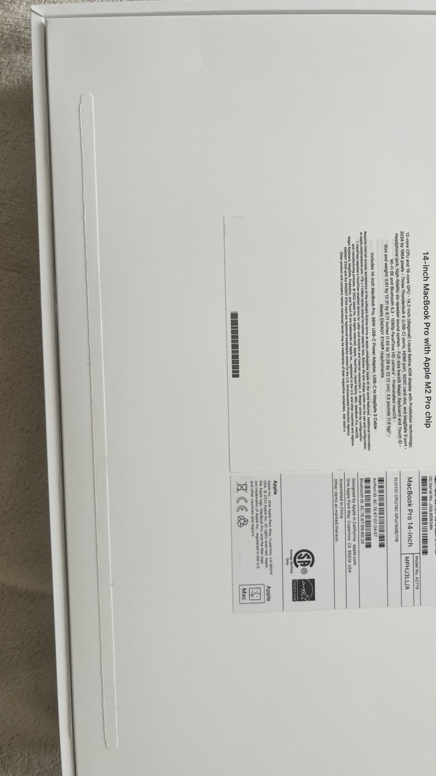 2023 MacBook Pro 14-inch M3 32GB RAM 256GB SSD