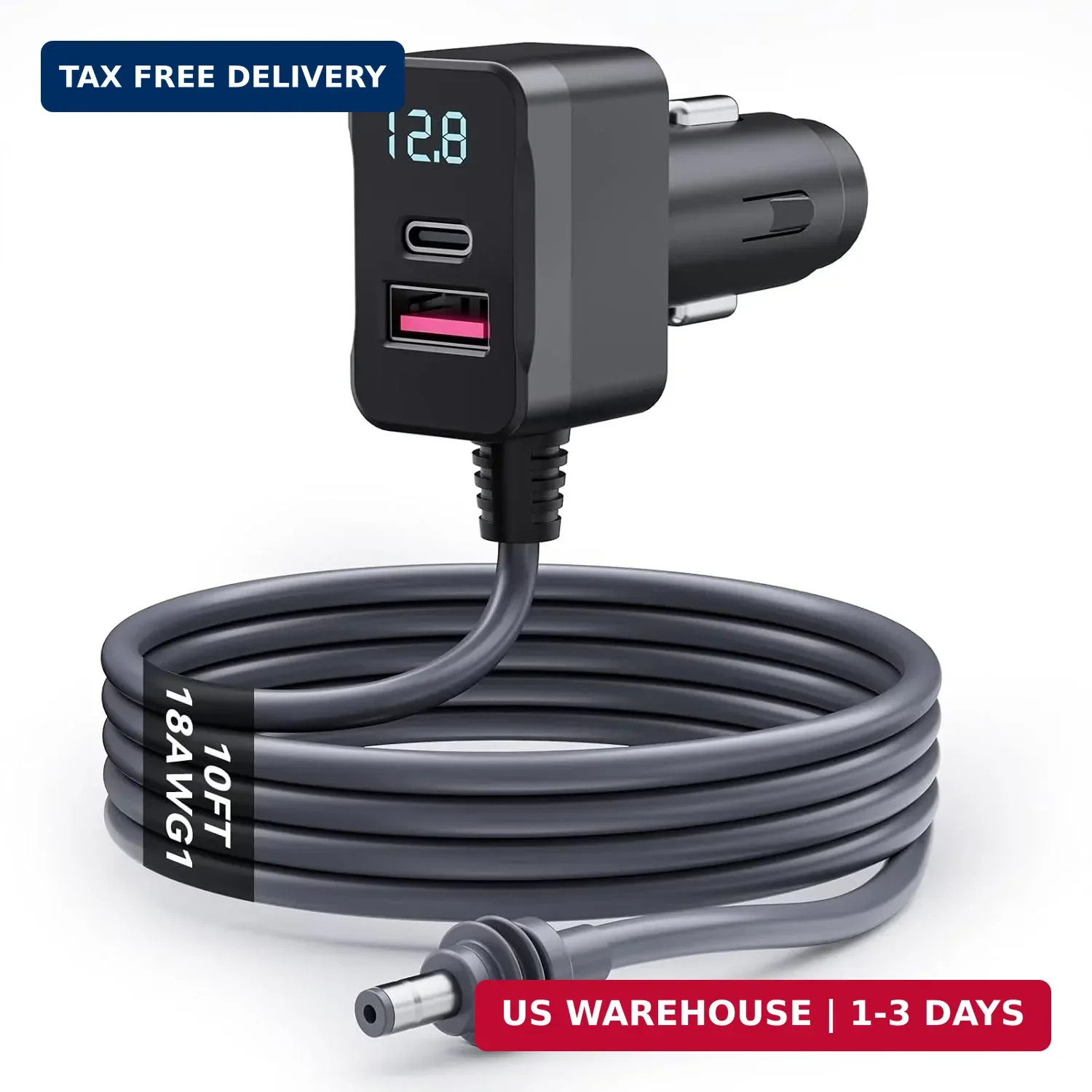 Starlink Mini Car Adapter 10FT 3-in-1 Cable & 12V-24V Adapter with Display | Sta