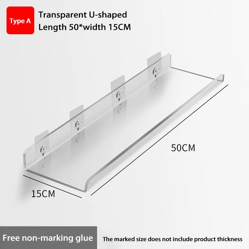 Self Adhesive Storage Shelf Wall-mounted Storage Rack Removable Bathroom Shower