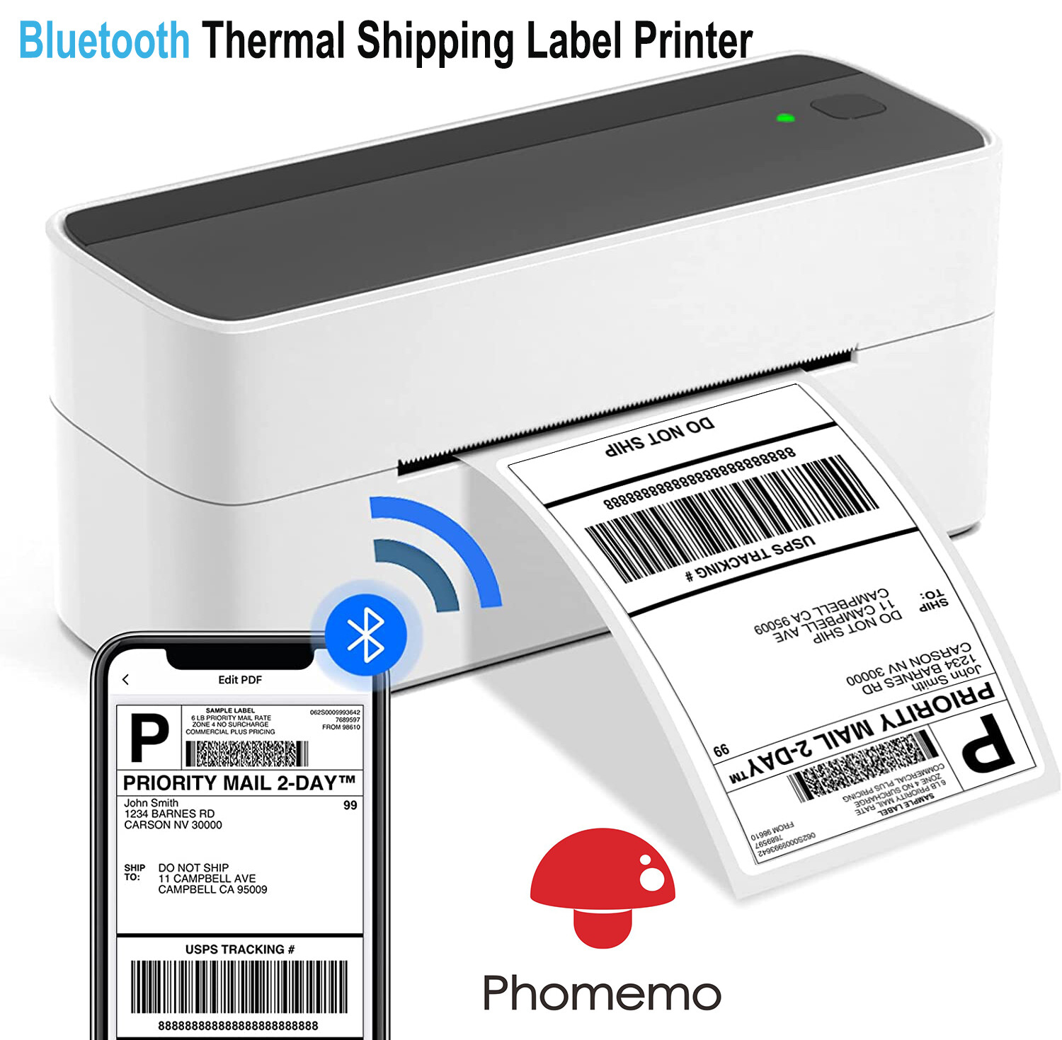 4×6 Bluetooth Thermal Shipping Label Printer for Small Business Package Mail Lot