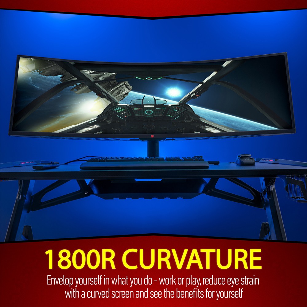 Deco Gear 49″ Curved Ultrawide 5K Monitor, 5120×1440 DQHD, 120Hz, 101% NTSC, 100