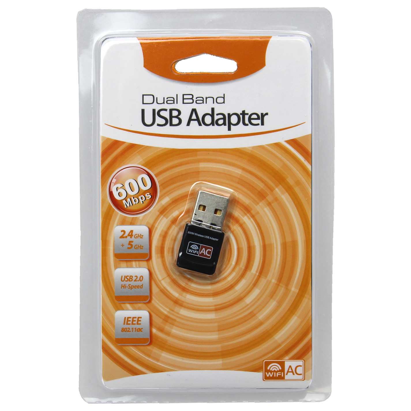 Mini USB 600Mbps Wireless WiFi Adapter 802.11ac/n/g/b LAN Internet Network US