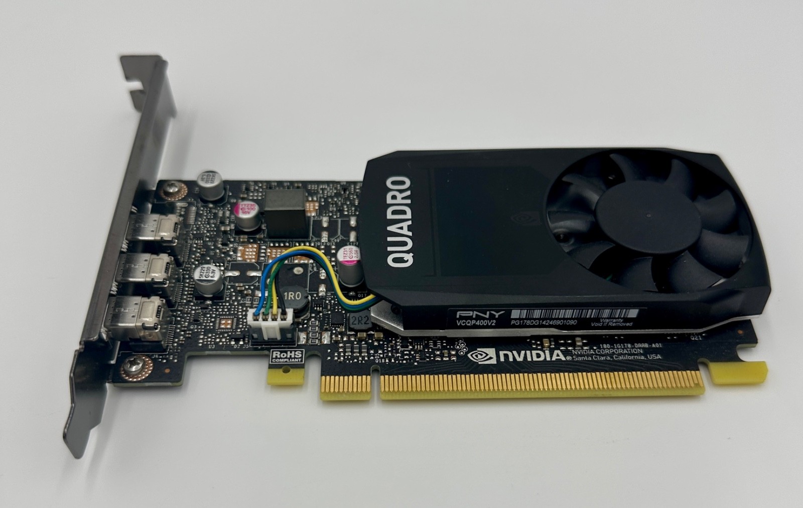 PNY NVIDIA Quadro P400 V2 VCQP400V2 2GB GDDR5 PCI-E x16 3x Mini DP Tested