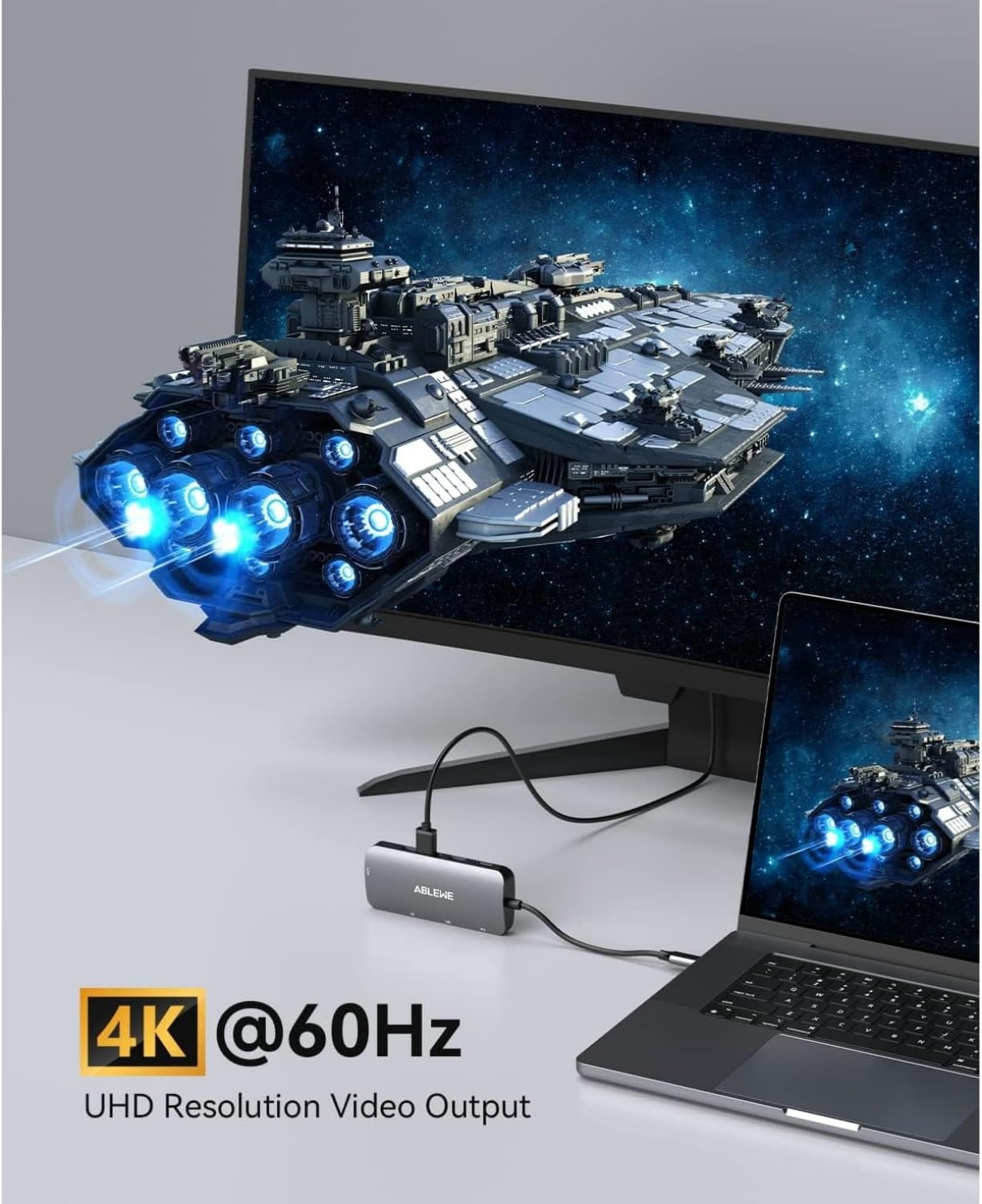 USB C Hub Ethernet, 8 in 1 Multiport USB C to HDMI Adapter 4K@60Hz,1000Mbps, 100