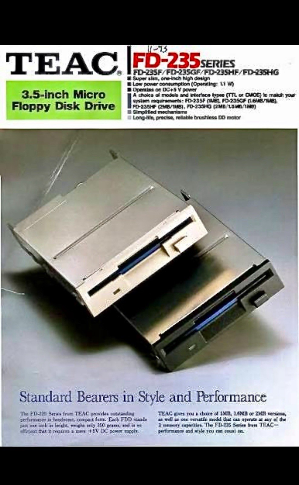 Teac FD-235HG 3.5″ 1.4MB Retro PC Floppy Disk Drive Vintage WIN / MAC IDE Tested