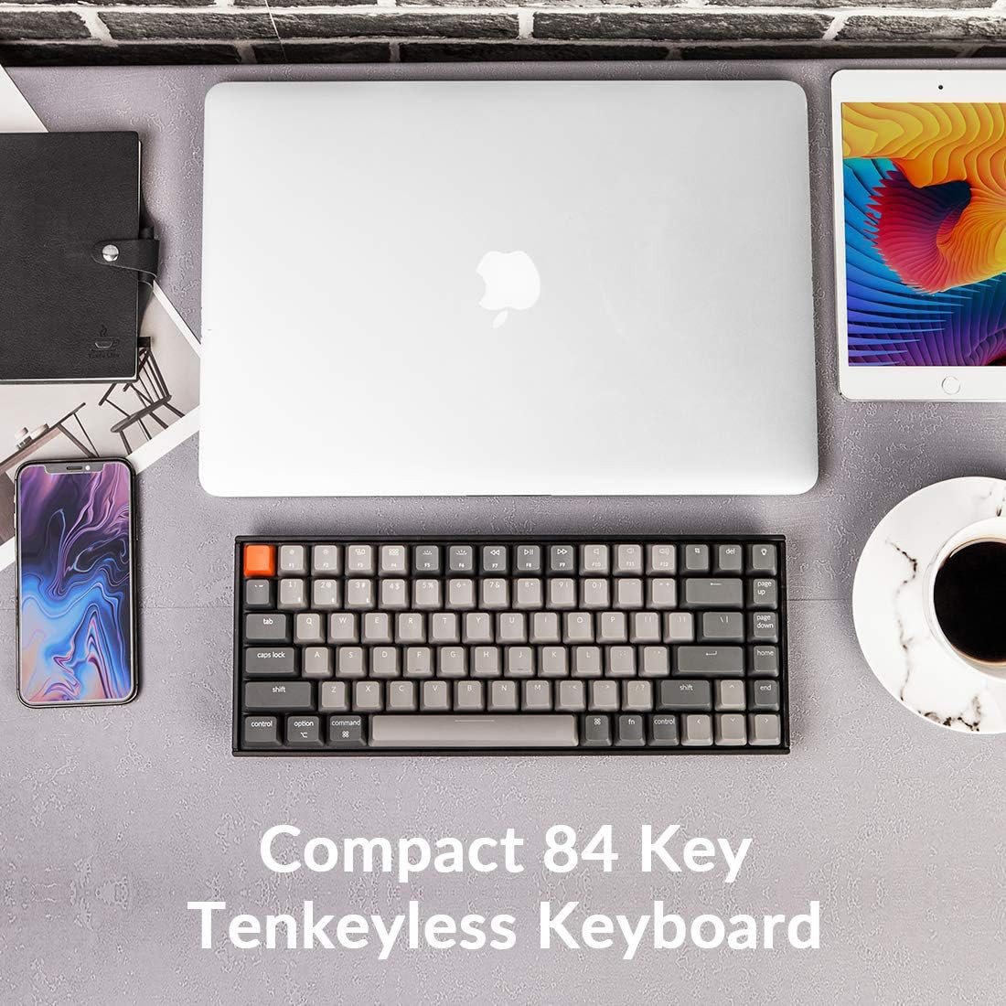 K2 75% Layout RGB Bluetooth Wireless Mechanical Keyboard with Super Brown Switc