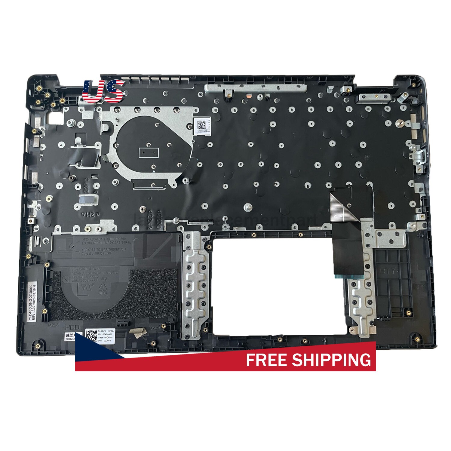New For Dell Latitude 3520 E3520 Palmrest w/Non-Backlit Keyboard 0DJP76 US Black