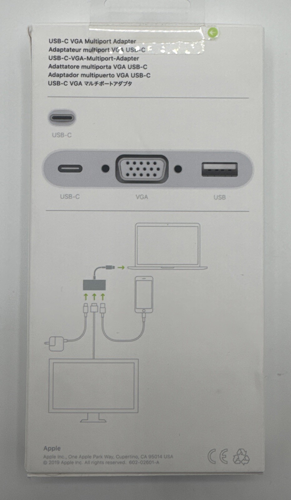 Apple USB-C to VGA Multiport Adapter White MJ1L2AM/A Original A1620