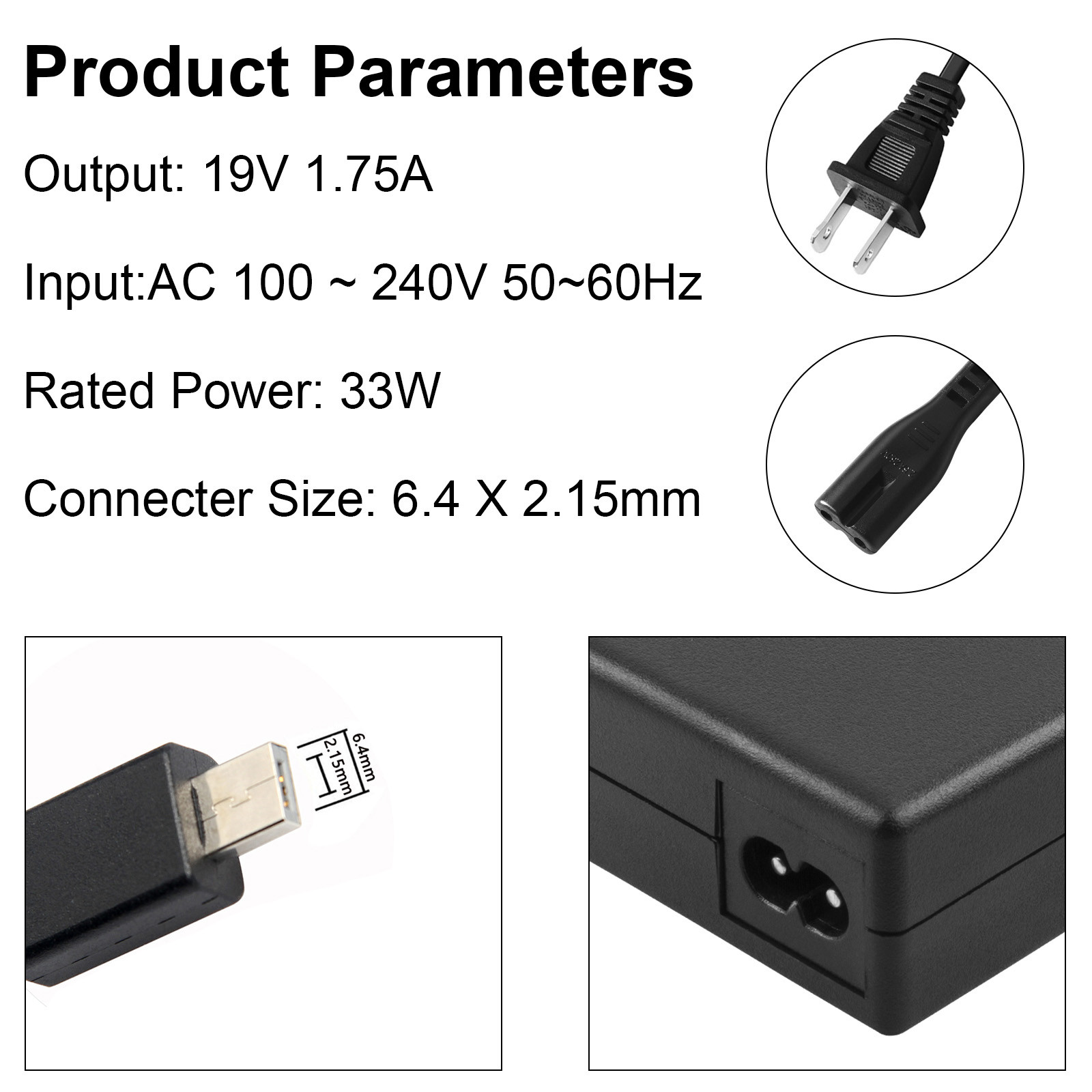 AC Adapter Charger for Asus Chromebook C100 C100P C100PA C201 C201P C201PA