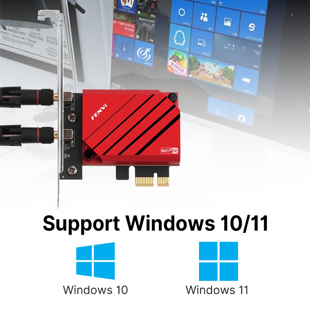 AX5400 WiFi 6E PCIe Desktop Network Card Tri-Band 6GHz Bluetooth 5.3 Adapter