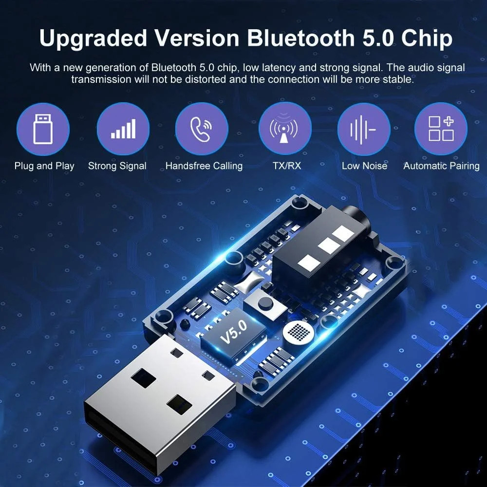 Bluetooth Transmitter Call Music Receiver 3.5mm Jack AUX Adapter Car Smartphones