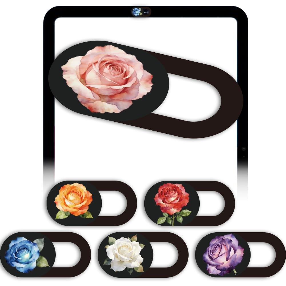 PRESSINART 6Pcs 6 Styles Camera 0.35 x 0.71 x 0.04inch(9 x 18 x 1mm), Rose