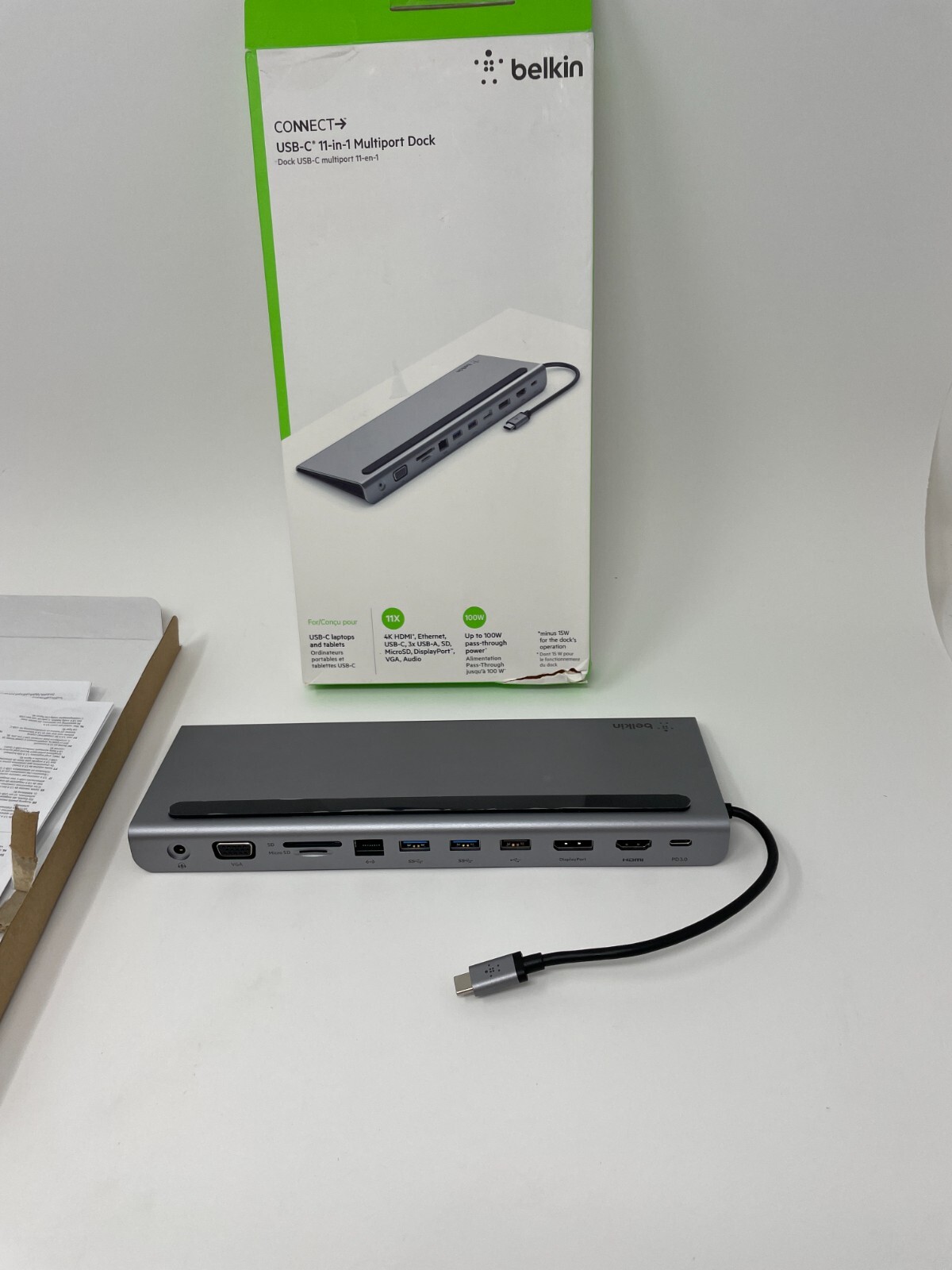 Belkin 11-in-1 USB-C Multiport Dock adapter for MacBook Windows PC Gray