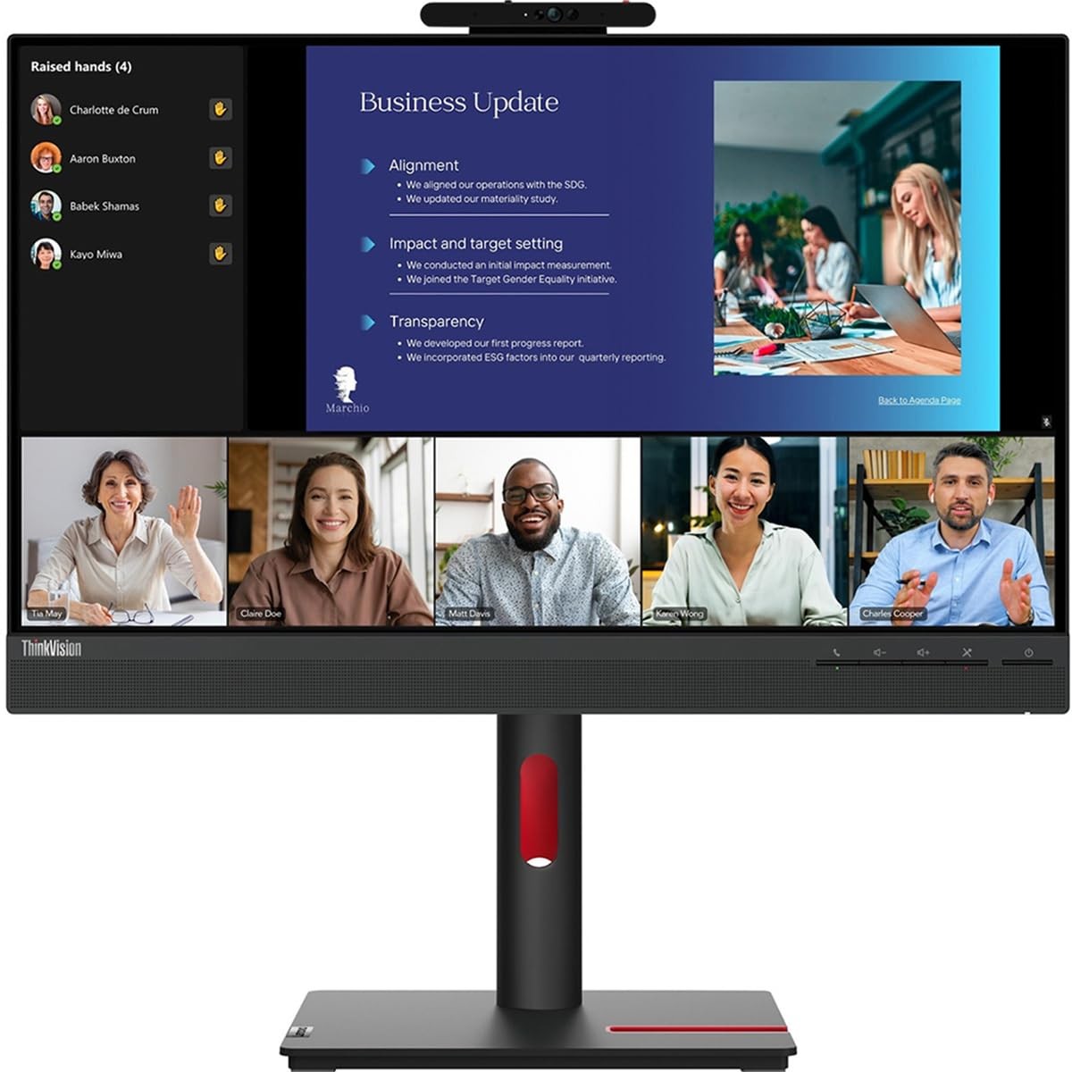 Lenovo ThinkVision T24v-30 23.8″ Monitor – FHD / 75 Hz / IPS / Webcam / Speakers