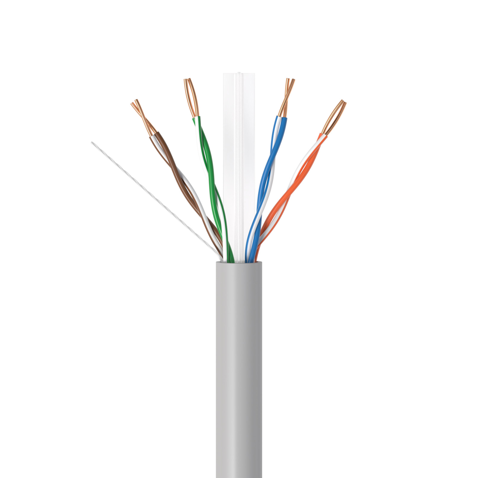 CAT6 Gray Ethernet Cable 400FT 23AWG UTP CCA Network Solid Bulk Wire Open Box