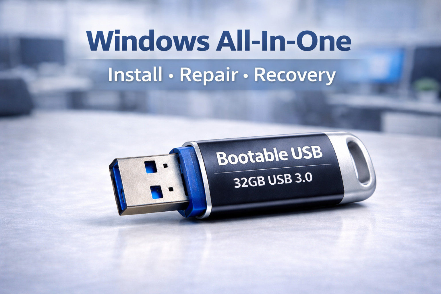 Windows Bootable USB 32GB – Install, Repair & Recovery Tool (UEFI / Legacy)