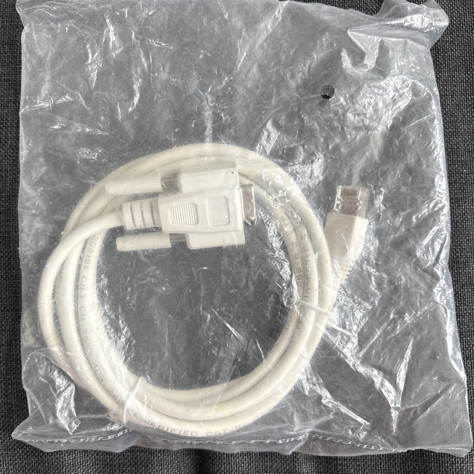 Genuine AWM 30V 60C DB9/F to RJ-45 1.5m Serial Console Cable White E101344 2835