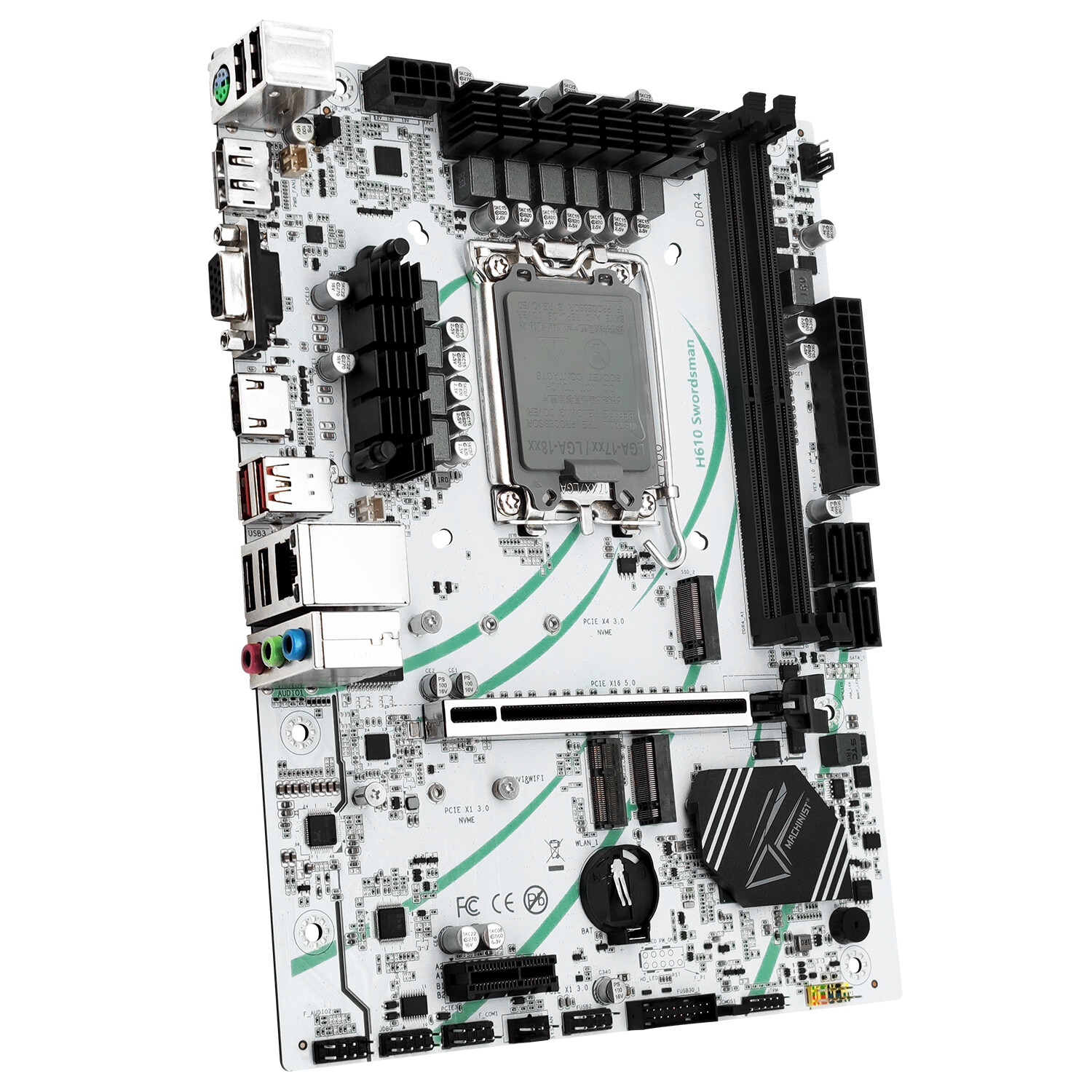 LGA 1700 H610 Motherboard Dual NVME M.2 WIFI M.2 DDR4 USB 3.0 On-Board Audio