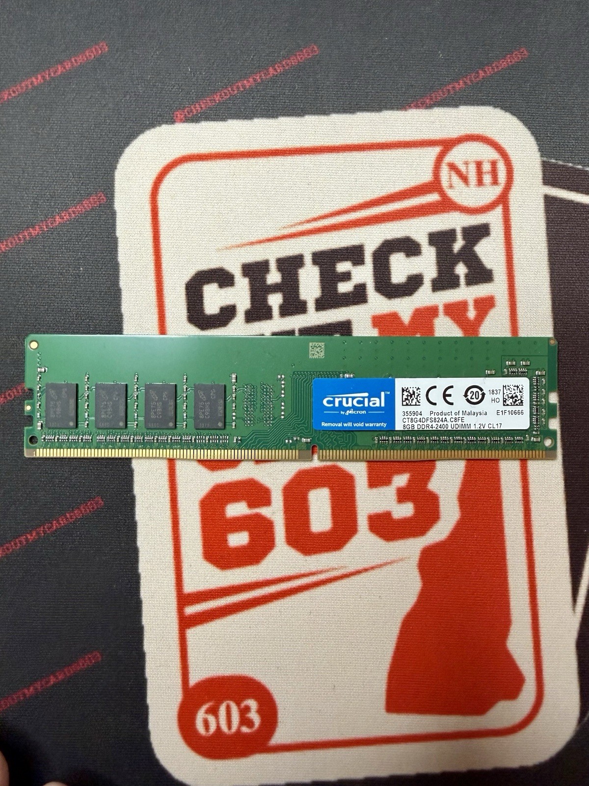 CRUCIAL 8GB DDR4-2400 UDIMM 1.2V CL17-CT8G4DFD824A-M16FF-DESKTOP MEMORY